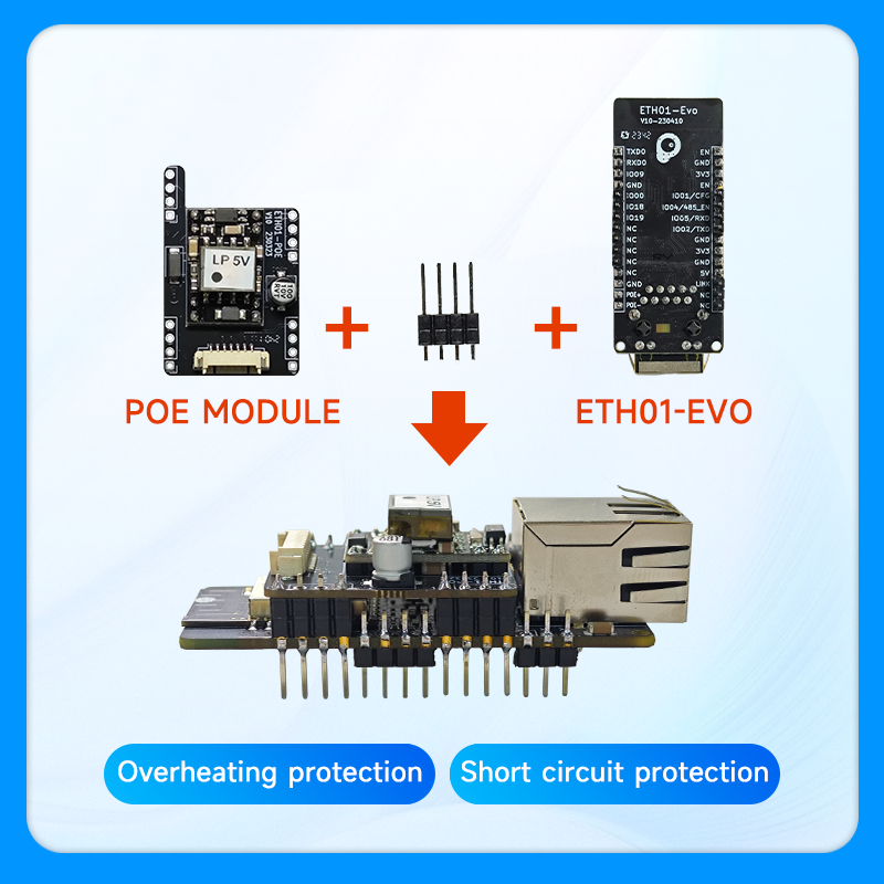 WT32-ETH01 EVO | Original Factory WT32-ETH01 EVO ESP32 Power of ethernet module WiFi BLE Gateway Based on ESP32 C3 Module ethernet module for IOT Gateway