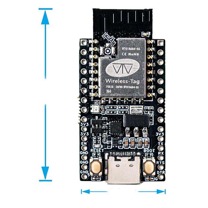 Tiny Size 23x46 mm ESP32-C2 TINY Esp32 120MHZ Development Board Based on WT018684-S5 Wi-Fi module Support 2.8inch 320x240 resolution lcd screen