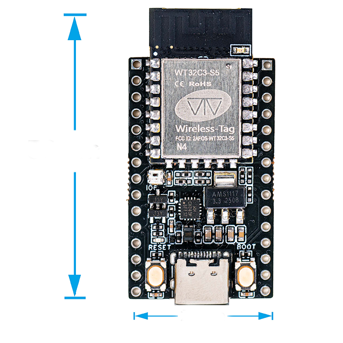 Tiny Size 23x46 mm ESP32-C3 TINY Esp32 RISC-V 160MHz Development Board Based on WT0132C3-S5 Wi-Fi module Support 2.8inch 320x240 resolution lcd screen