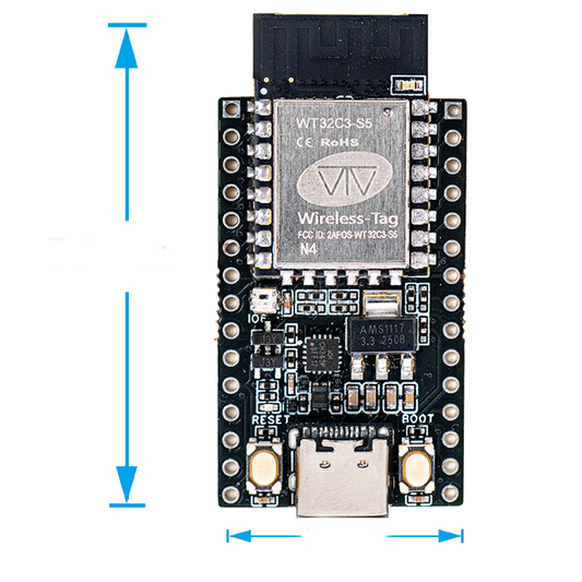 Tiny Size 23x46 mm ESP32-C3 TINY Esp32 RISC-V 160MHz Development Board Based on WT0132C3-S5 Wi-Fi module Support 2.8inch 320x240 resolution lcd screen