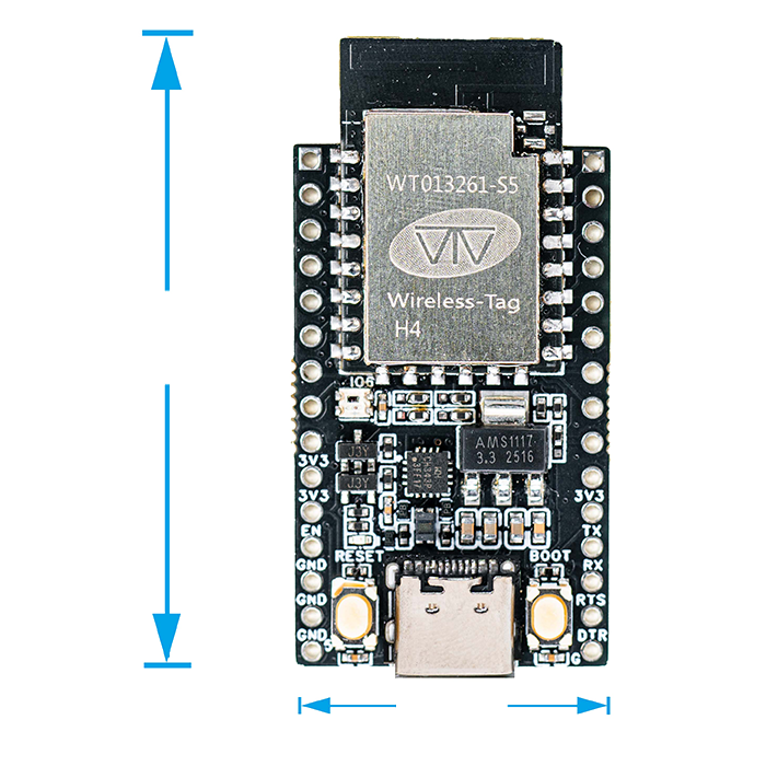 Tiny Size 23x46 mm ESP32-C61 TINY Esp32 Development Board Based on WT013261-S5 Wi-Fi module Support 2.8inch 320x240 resolution lcd screen